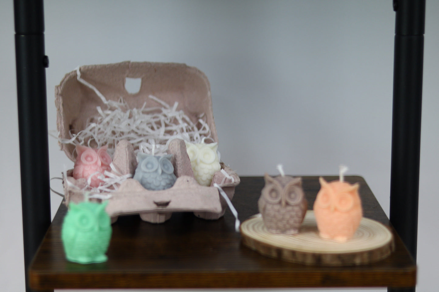 Set Of 6 Scented Owl Candles