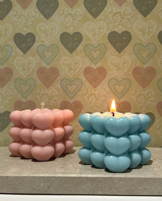 Heart Cubic Block Candle