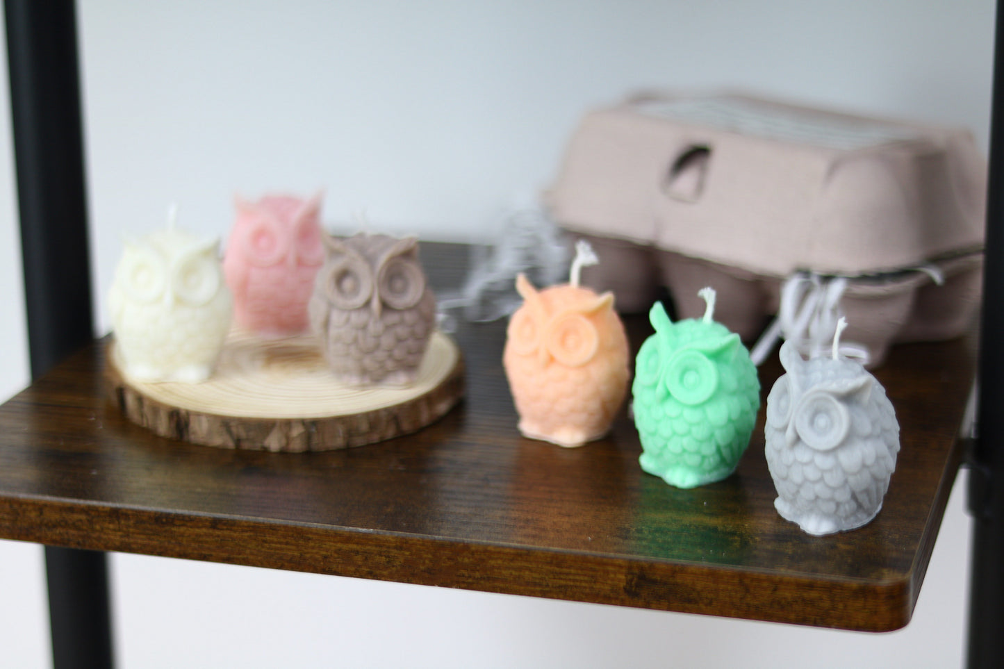 Set Of 6 Scented Owl Candles