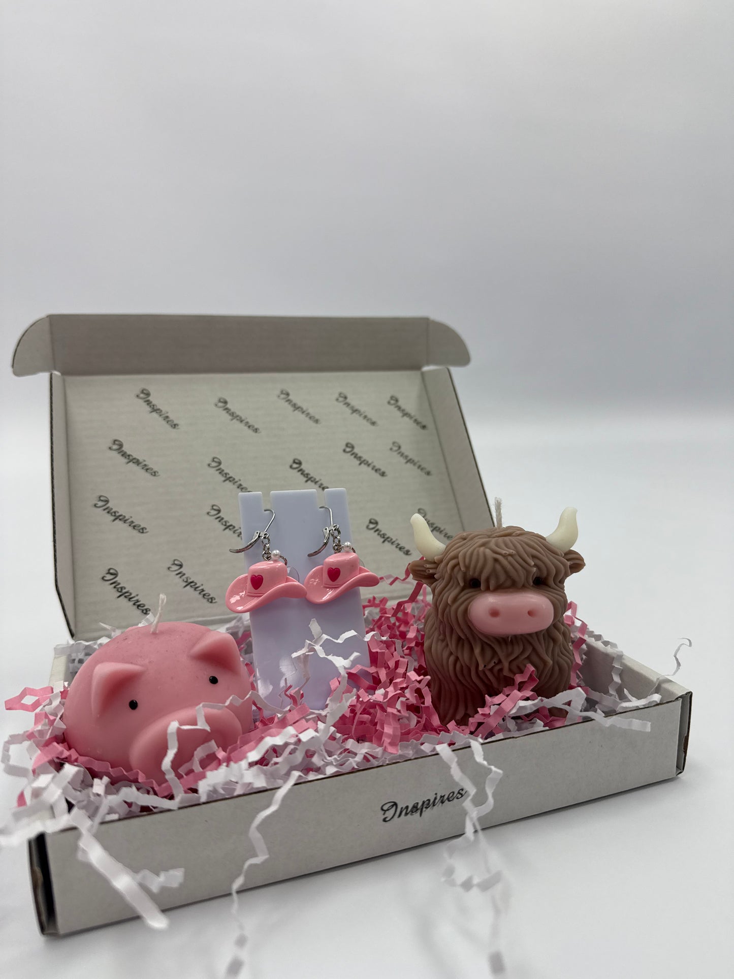 Farm Candle & Handmade Earrings Gift Box